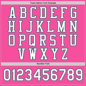 Custom Pink White Light Blue-Black Bomber Full-Snap Varsity Letterman Chaqueta cortavientos Streetwear vintage Hombres Varsity Jacket - Product Image 4