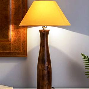 โคมไฟตั้งโต๊ะไม้แกะสลักสีกาแฟทำมือโคมไฟตั้งโต๊ะสินค้าขายดีโคมไฟตั้งโต๊ะไม้หัตถกรรม - Product Image 3