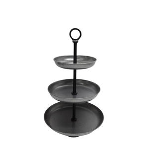 Recién llegado, soporte de pastel de Metal hecho a mano, forma redonda con acabado negro para exhibición de bodas y fiestas de cumpleaños, disponible a granel - Product Image 2