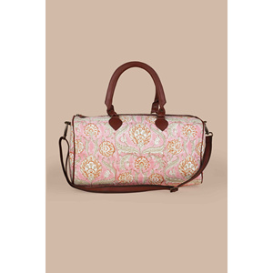Bolsa de Lona Rosa con Estampado Artesanal para Viajes, Gimnasio, Yoga - Bolsa de Fin de Semana Grande con Forro de Poliéster - Product Image 4