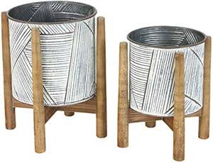 Designer farmhouse galvanized <b>planter</b> with high durability for stylish home decor and long term <b>garden</b> use - Product Image 3