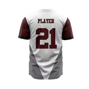 Maillots de baseball personnalisés de haute qualité Mexique Respirant Séchage rapide Vêtements de sport pour hommes Jersey avec design par sublimation Vêtements de jeu - Product Image 5