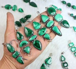 100% malachite verte naturelle 925 pendentif en argent sterling et breloque pendentif en pierres précieuses à la mode du fabricant de gros - Product Image 5