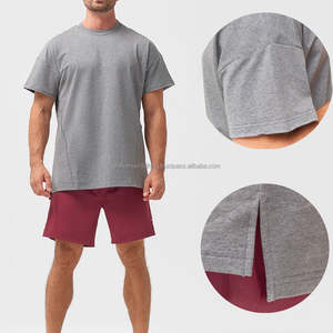 T-shirts pour hommes tendance à faible MOQ, fabricant de vêtements sur mesure, coupe classique, manches courtes, poids lourd, streetwear décontracté - Product Image 6
