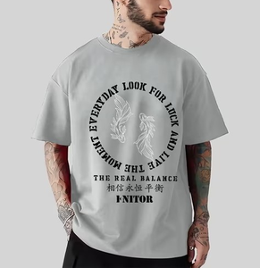 เสื้อยืดผู้ชายทรงโอเวอร์ไซส์ ไหล่ตก คุณภาพพรีเมียม ป้ายโลโก้สั่งทำได้ มีหลายสีให้เลือก ผ้าฝ้าย 100% หนา 240 GSM - Product Image 5