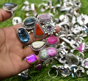 Bagues pour femmes, bijoux, bagues multi-pierres, belle bague, style vintage réglable, bijoux en pierres précieuses pour enfants, bijoux en vrac - Product Image 6