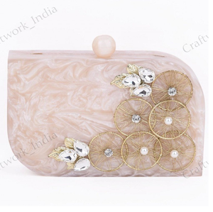 Nouvelle perle nude noir sac de soirée noir doré dames marbre embrayages sacs à main dames Mini sacs femmes au prix d'usine en gros - Product Image 6