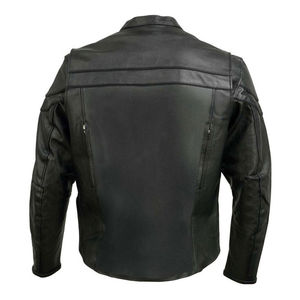 Veste en cuir véritable pour homme, style streetwear, imperméable, fermeture éclair sur le devant, logo personnalisable, vente en gros, automne-hiver - Product Image 2