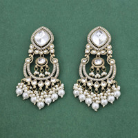 Boucles d'oreilles chandelier de mode classique Indo Western avec exportateur de bijoux artificiels de placage Mehndi en Inde