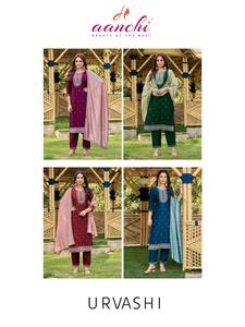 Maruti Fashion's New Traditional Style Indian Heavy Vichitra Silk Embroidery Work Pantalon Kurti pour femmes toutes saisons coupe régulière - Product Image 2