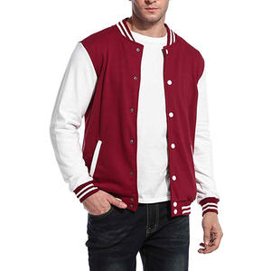 Logo personnalisé Uniforme de l'équipe en éponge française de haute qualité Vestes d'université pour hommes Veste de baseball universitaire unie et vierge en gros - Product Image 6