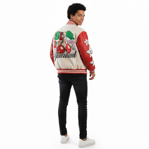 Veste universitaire à col montant brodée avec logo, hiver 2025, corps en laine, manches en laine, coupe ajustée, personnalisable, unisexe, décontractée - Product Image 5