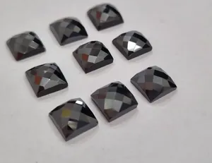 9 มม.เจ้าหญิงสีดําตัด Moissanite เพชรสีดําแฟนซีตัดรูปทรงสี่เหลี่ยม Moissanite VVS ความชัดเจนทําสําหรับเครื่องประดับที่กําหนดเอง - Product Image 3