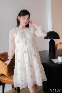High Quality Summer Maternity Dress Anti-Shrink Soft Sweat-Absorbent Fabric Comfortable to Wear in Vietnam-V1167 - Product Image 2