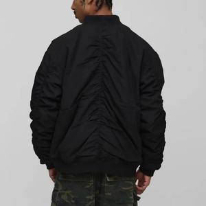 Veste bomber en satin pour homme de haute qualité OEM, veste décontractée grande taille, coupe-vent, couleur unie, teinte unie, veste universitaire - Product Image 5