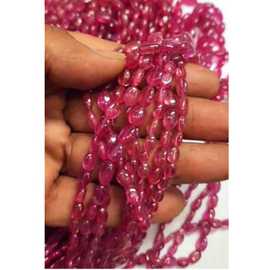 45 hebras de Bangkok Ruby Oval Smooth Tumble Beads 4240 Cts Lot Iroc Sales 16-20 pulgadas Gemstone Nugget Beads Collar US $1527 - Product Image 2