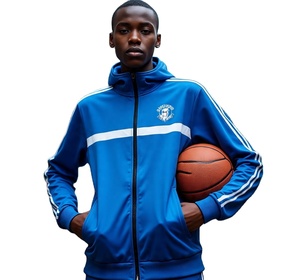 Survêtement de basket-ball personnalisé avec broderie et impression numérique Nouvelle veste de sport respirante en noir directement du fournisseur - Product Image 1