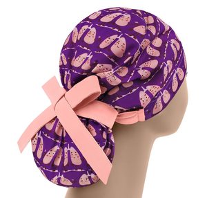 Premium femmes hôpital chirurgical queue de cheval gommage casquettes Satin-doublé fonctionnel porte-queue de cheval infirmière chapeau médical pour cheveux longs - Product Image 1