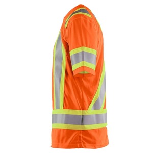 Hot Sale Customized Breathable Anti-Wrinkle Vintage Poplin Polyester Reflective Safety <b>T</b>-<b>shirt</b> Hi <b>Vis</b> Construction Workwear OEM - Product Image 4