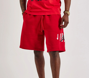 Premium Quality Streetwear <b>Red</b> Color 100% Soft Cotton Custom Logo Printing Mid Waist Drawstring Comfortable <b>Men</b> <b>Shorts</b> - Product Image 1