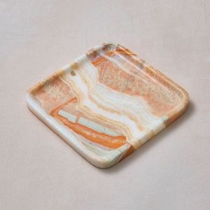 Plateau en résine style agate arc-en-ciel carré, effet marbre, plateau décoratif, sous-verre, plat, organisateur de vanité pour bijoux, vente chaude - Product Image 3