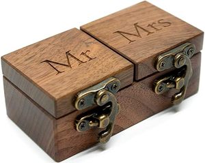 Boîte à bijoux en bois avec logo personnalisé en gros Boîte de fiançailles faite à la main et de bague de mariage pour la Saint-Valentin pour cadeau - Product Image 6