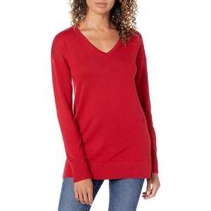 Womens Regular Fit <b>Cardigan</b> Sweater Breathable Long-Sleeve V-Neck, <b>Red</b> Cotton Knitwear, All Sizes - Product Image 2