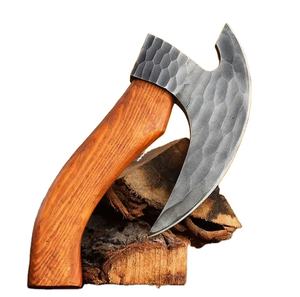 Couteau de cuisine à hache en acier 1095 au carbone de haute qualité fait à la main avec gaine en cuir pour pizzas et plus encore - Product Image 1