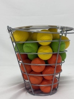 Lot de 42 balles de golf d'entraînement en mousse silencieuse, colorées, souples, avec seau en métal, pour l'intérieur et l'extérieur