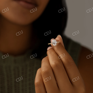 วินเทจอาร์ตเดคโคโมอิสซาไนต์แหวนแต่งงานแบบหนึ่งรูปแบบแหวนลูกแพร์ตัดเพชรเม็ดเดียวกับสายทองที่ได้รับการรับรอง - Product Image 6