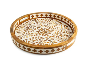 Decoración hecha a mano con incrustaciones de hueso indio, bandeja para servir, bandeja de lujo hecha a mano para una decoración elegante para el hogar y la Oficina - Product Image 2