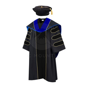 Toga de Graduación Universitaria Personalizable para Estudiantes y Personal, Vestimenta Académica Universitaria de Alta Calidad con Birrete y Borla - Product Image 2