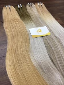 Extensions de cheveux humains, lisses, ondulées, couleur claire, 100% cheveux vierges Remy du Vietnam, extensions de cheveux épaisses, trame nouée à la main, double - Product Image 2