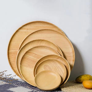 Sustainable <b>food</b> presenting <b>wooden</b> dishes eco dishware <b>sets</b> natural crafted wood plates to serve dinners - Product Image 3
