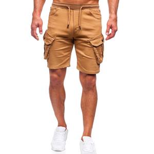 Pantalones cortos informales de cinco puntos con múltiples bolsillos para hombre, pantalones cortos holgados con cordón, pantalones cortos de talla grande caqui - Product Image 2