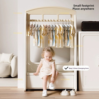 Kinder-Kleiderschrank-Organizer Mantel- und Hut-Aufbewahrungsregal Hängestange und Ablagefach Baby-Kleiderschrank