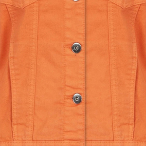 2025 100% Cotton Orange Denim Jacket Slim <b>Jean</b> <b>Ripped</b> Design for Winter/Autum Vintage Style Women's - Product Image 5