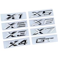 Etiqueta Adhesiva para Modelo de Auto, Letras 3D, Emblema para Maletero Trasero, Negro/Plateado, Compatible con X1-X7, Accesorios de Repuesto