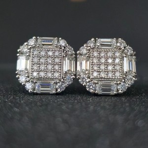 Luxury 925 Sterling Silver Lab Grown <b>Diamond</b> Women's Stud <b>Earrings</b> IGI Certified Custom <b>Diamond</b> Hip Hop Jewelry for Wedding - Product Image 1