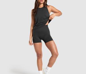 High Quality Knitted <b>Short</b> Women's Breathable Quick Dry Tank <b>Top</b> <b>Sleeveless</b> Fitness Outdoor Wear - Product Image 3