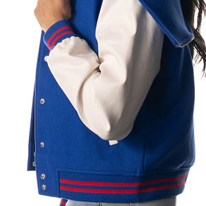 Veste Letterman unisexe en cuir de qualité supérieure, manches légères, baseball, coton teint uni à capuche zippé - Product Image 3