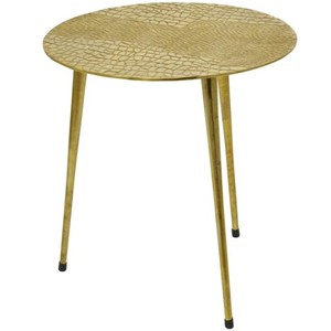 Table d'appoint ronde en aluminium doré sculpté à motif de reptile Table d'appoint moderne pour salon et chambre à coucher Meubles pour la maison complète - Product Image 2