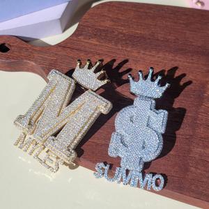 Colgante de oro blanco de 14K con letra S personalizada, joyería fina de Hip Hop, VVS Lab Grown Diamond Iced Out CVD, colgante de diamante para hombres - Product Image 2