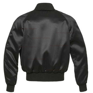 Veste universitaire pour homme avec logo personnalisé, col montant, broderie sur le devant, manches en soie/coton - Product Image 4