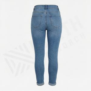 Premium <b>Stretch</b> High Waist Denim <b>Woman</b> Wide Leg <b>Jeans</b> Plus Size <b>Women's</b> Trousers Customized Color Breathable Cotton Streetwear - Product Image 6