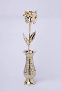 Rosa decorativa elegante de flor de metal dorado duradero para diseño de interiores para Halloween - Product Image 2