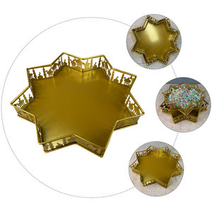 Bandejas de estrella de metal de lujo para magdalenas de boda, bandeja de servicio de estilo americano chapada en oro a bajo precio - Product Image 5