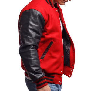 Chaqueta Universitaria de Cuero para Hombre de Alta Calidad, Fabricada por OEM, Chaqueta Cortavientos Personalizada a un Precio Razonable - Product Image 2