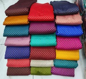 Tela textil tejida Jacquard brocado de seda Premium 100% de alta calidad para vestidos de niñas tapicería artesanía-venta al por mayor a granel - Product Image 2