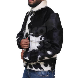 Premium Real Cowhide Leather Winter <b>Jacket</b> for <b>Men</b> Vintage Casual Design with Zipper Front <b>Long</b> Sleeve Eco-Friendly Breathable - Product Image 5